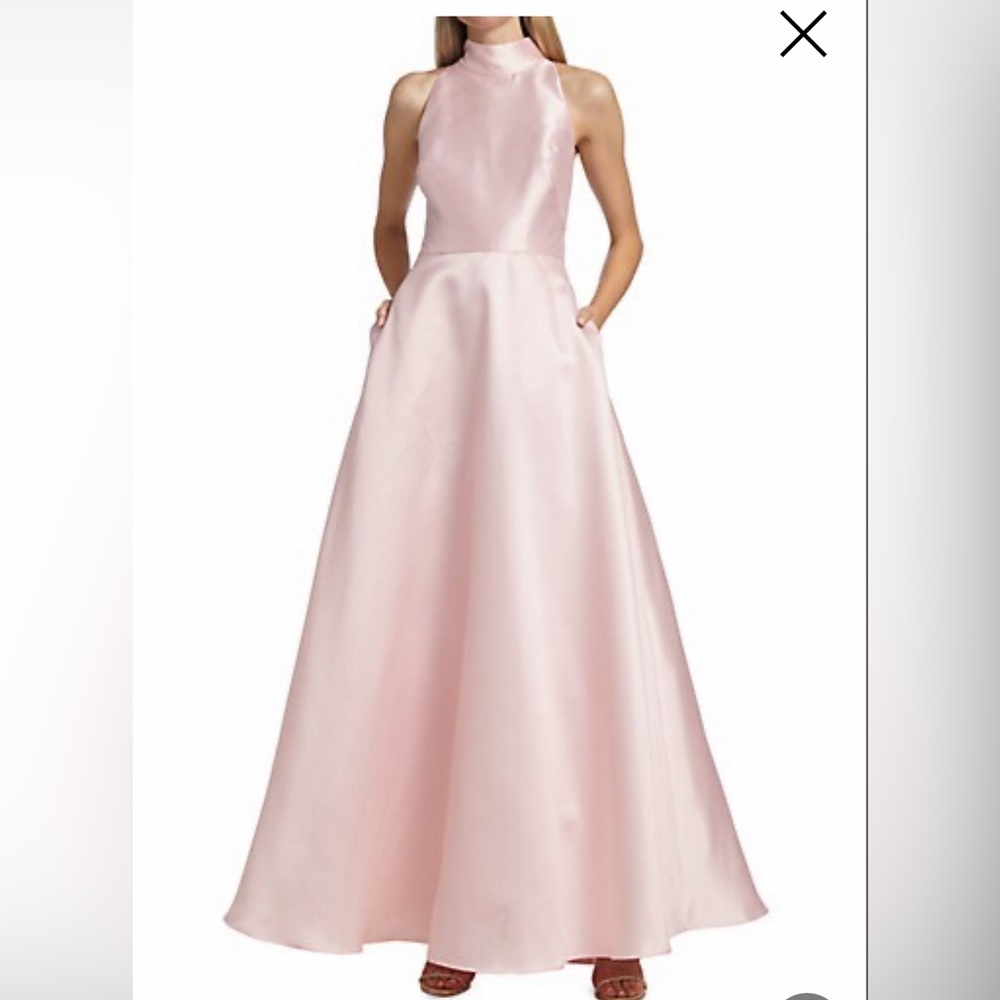Monique Lhuillier pink satin formal dress gown Mother of bride / groom! 4 women